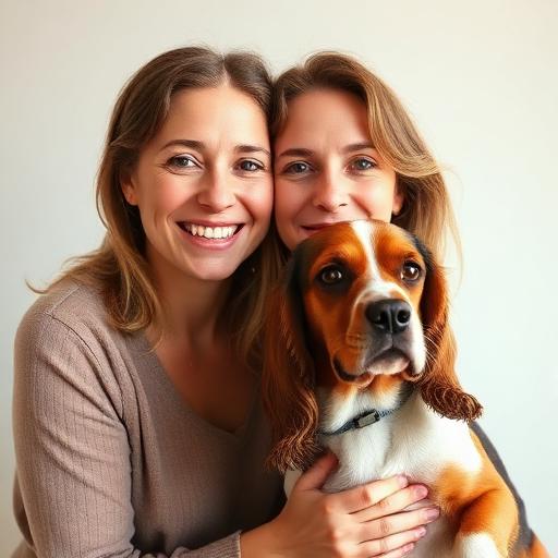 Porträtt av Sara med sin hund Bosse
